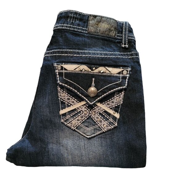 ZCO Jeans Size 11 Skinny Embellished Button Flap Pockets Low Rise - Picture 3 of 10